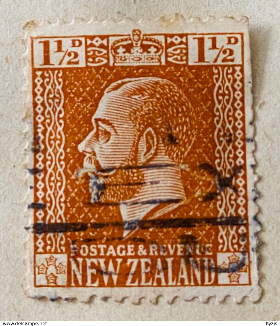 Nouvelle-Zélande - 1915 1 1/2 D King George V / VARIÉTÉ LANGUE TIRÉE - Variedades Y Curiosidades