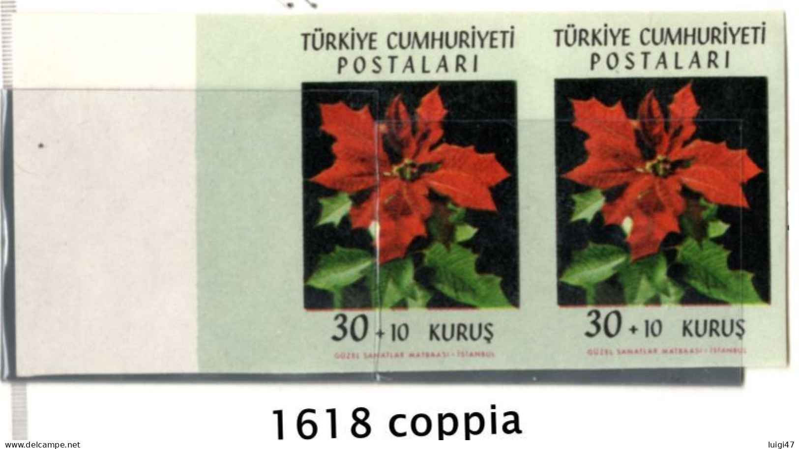 1962 - Turchia - Fiori Diversi - Coppie Non Dentellate - Unused Stamps