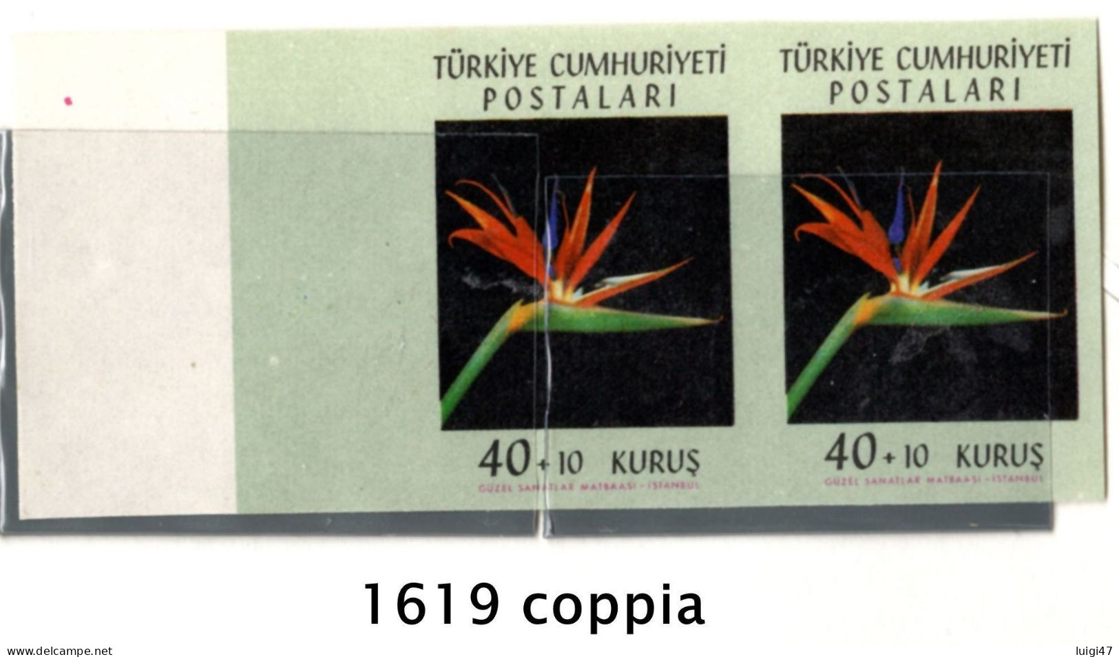 1962 - Turchia - Fiori Diversi - Coppie Non Dentellate - Unused Stamps