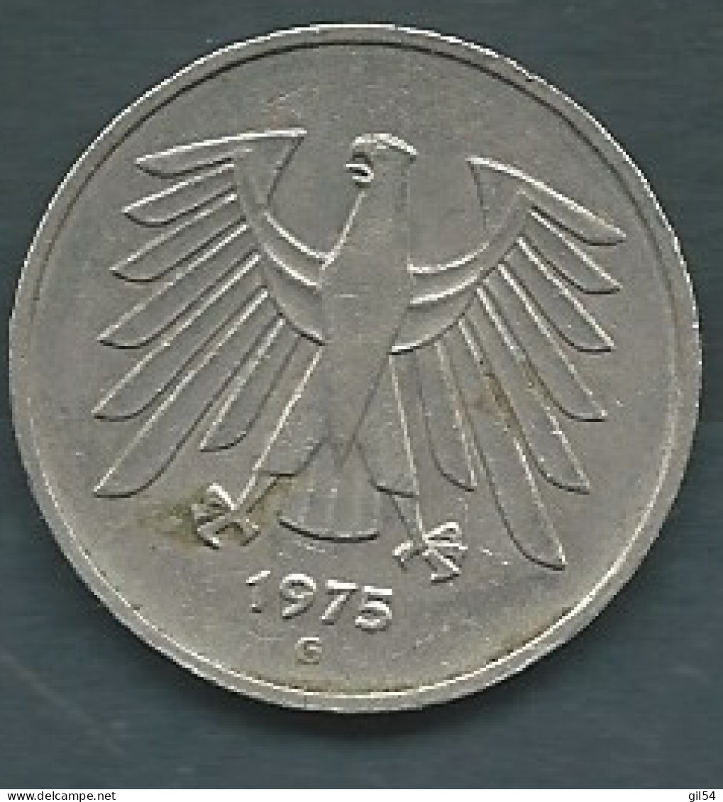 Allemagne R.F.A.    PIECE  DE 5 MARK 1975 G-   Pieb 25102 - 5 Marchi