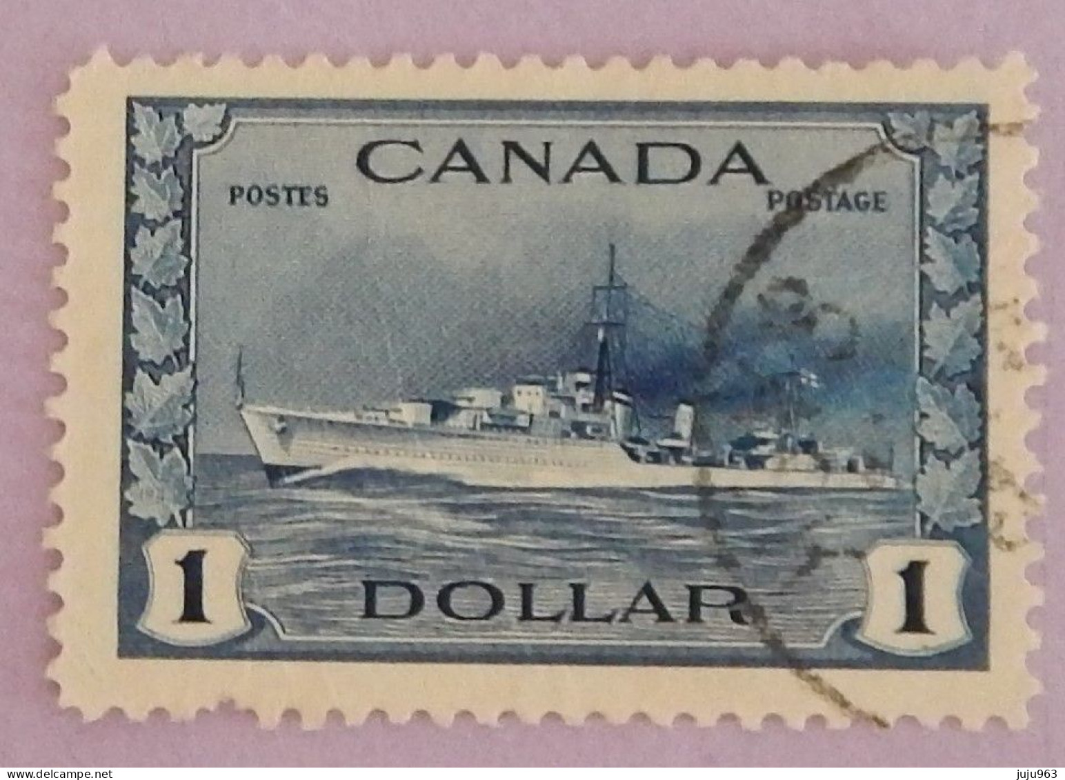 CANADA YT 218 OBLITÉRÉ "DESTROYER IROQUOIS" ANNÉES 1943/1948 - Oblitérés