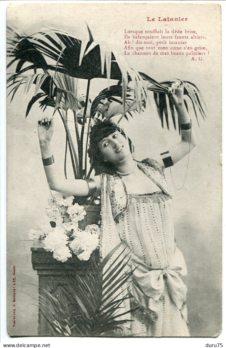 Pionnière Non écrite * Le LATANIER ( Espèce De Palmier Des Iles ) Jeune Femme Poème * Bergeret - Toxic Plants