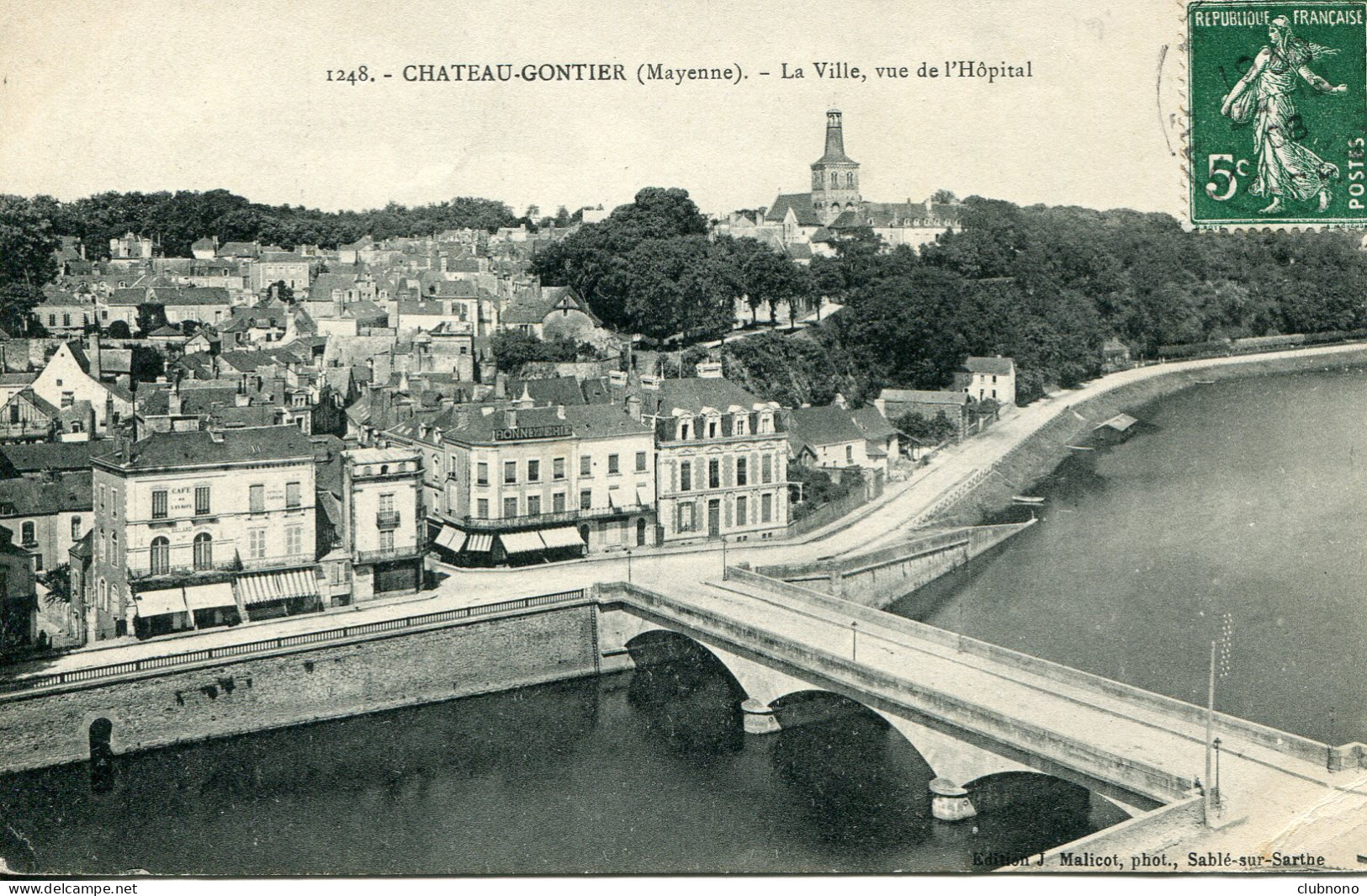 CPA -  CHATEAU-GONTIER - LA VILLE, VUE DE L'HOPITAL (1908) - Chateau Gontier