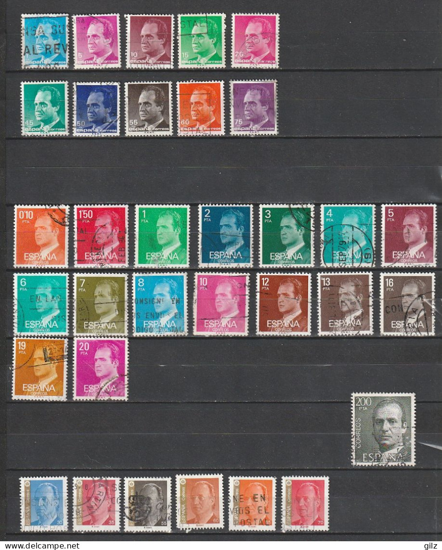 Espagne Lot Roi Juan Carlos Oblitérés - Collections