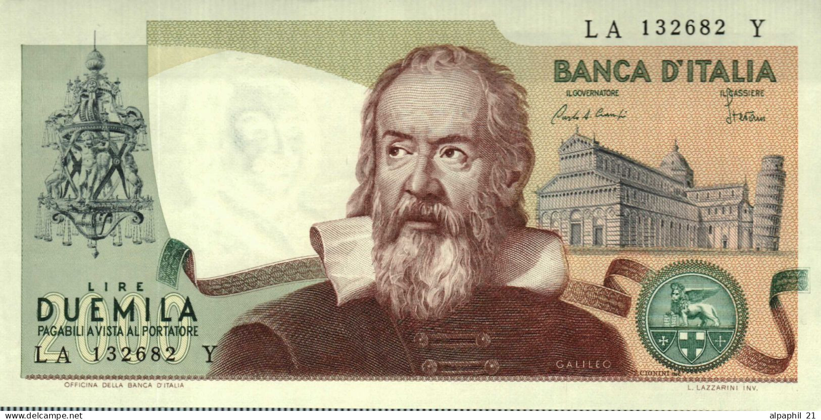 ITALIA 2000 LIRE GALILEO GALILEI 24-10-1983 - 2.000 Lire