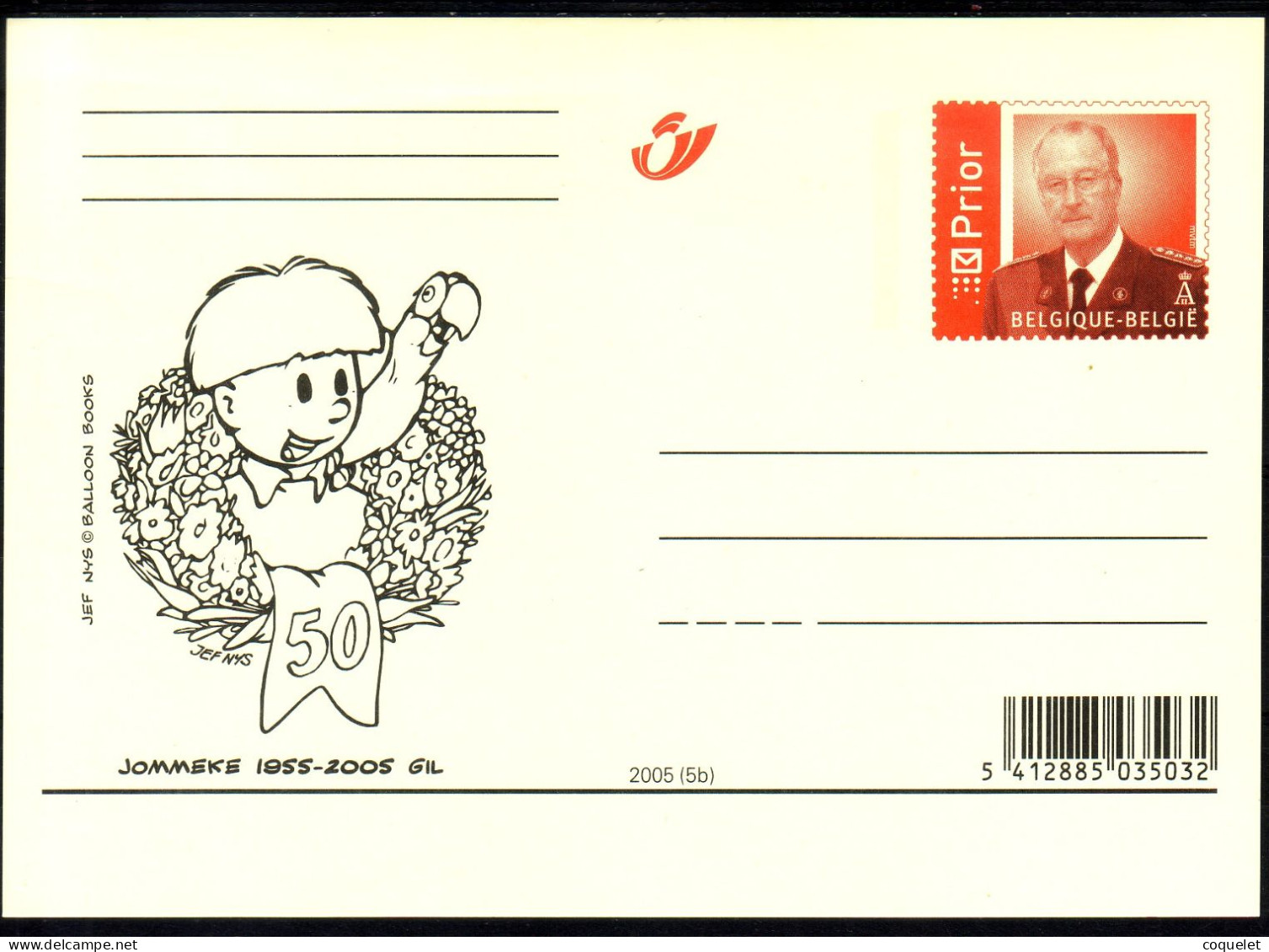 Belgique -entiers Postaux -cartes Illustrées N°96/2 # GIL 50 Ans #( PRIOR  Sans Indication De Valeur- A ) - Bandes Dessinées