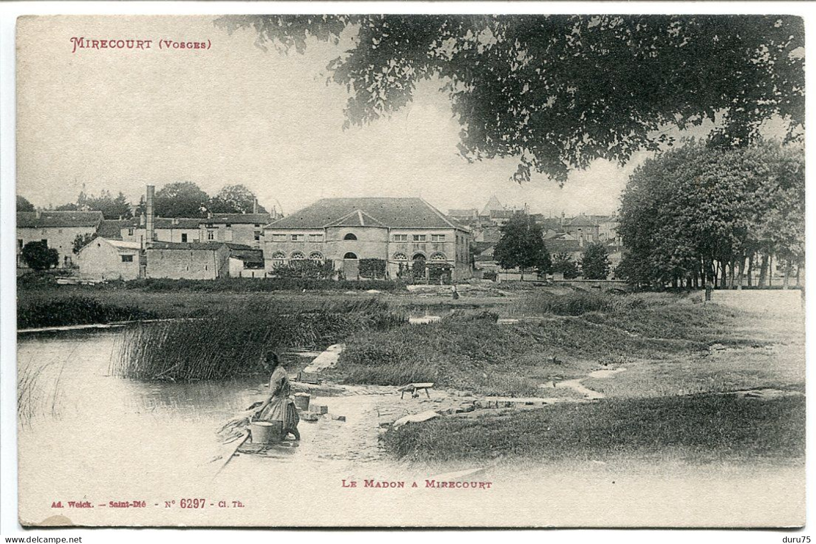 CPA Ecrite En 1918 * Le Madon ( Rivière ) à MIRECOURT ( Lavandière ) Ad. Weick Editeur - Mirecourt