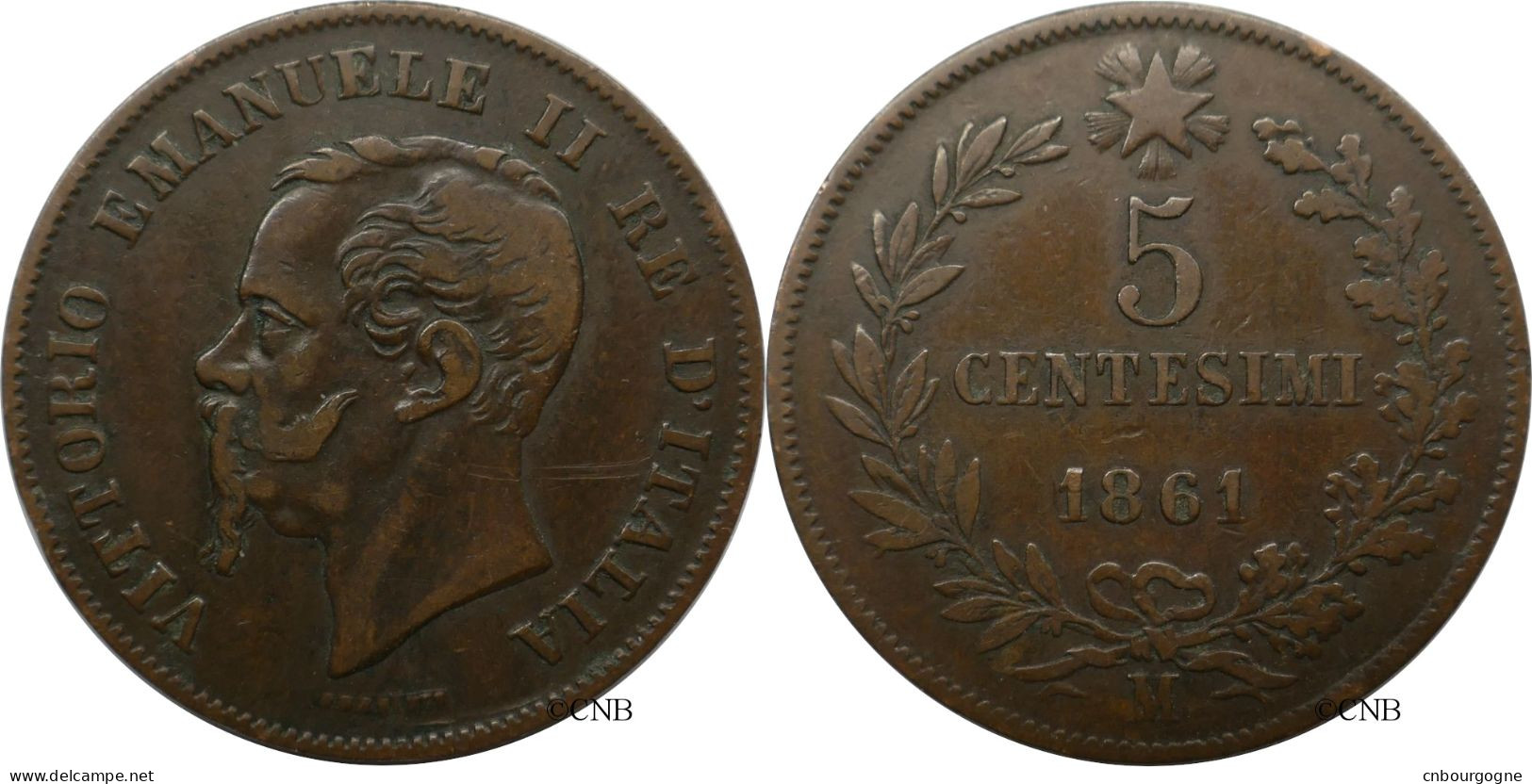 Italie - Royaume - Victor-Emmanuel II - 5 Centesimi 1861 M - TTB/XF40 - Mon6509 - 1861-1878 : Victor Emmanuel II