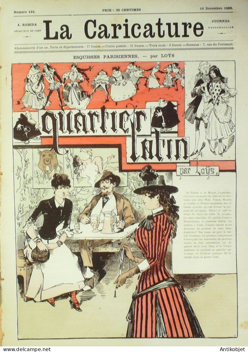 La Caricature 1882 N°155 Quartier Latin Loys Sainte Barbe Gino - Revues Anciennes - Avant 1900