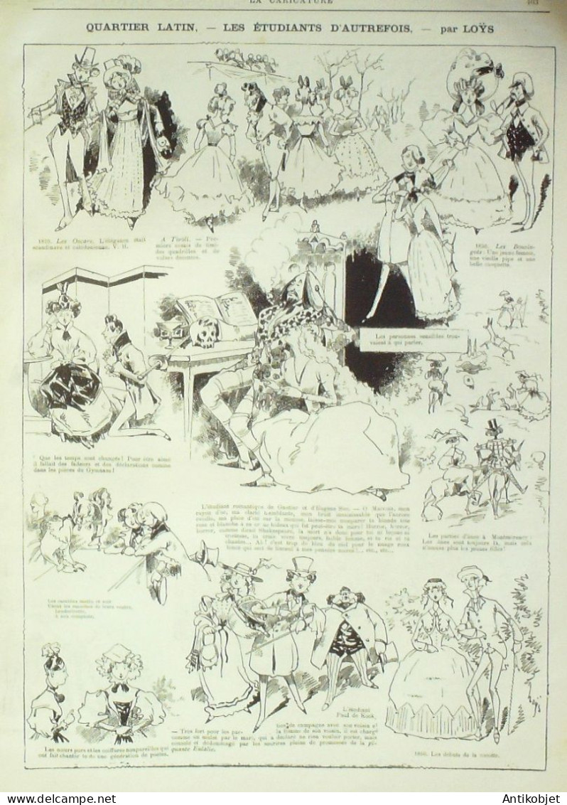 La Caricature 1882 N°155 Quartier Latin Loys Sainte Barbe Gino - Magazines - Before 1900