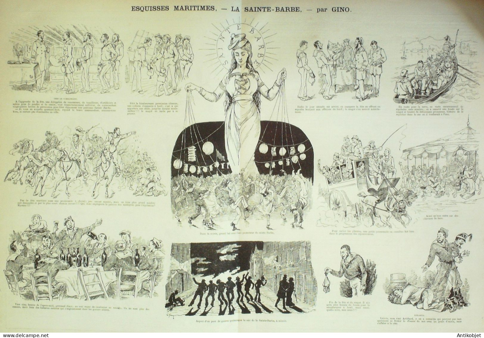 La Caricature 1882 N°155 Quartier Latin Loys Sainte Barbe Gino - Tijdschriften - Voor 1900