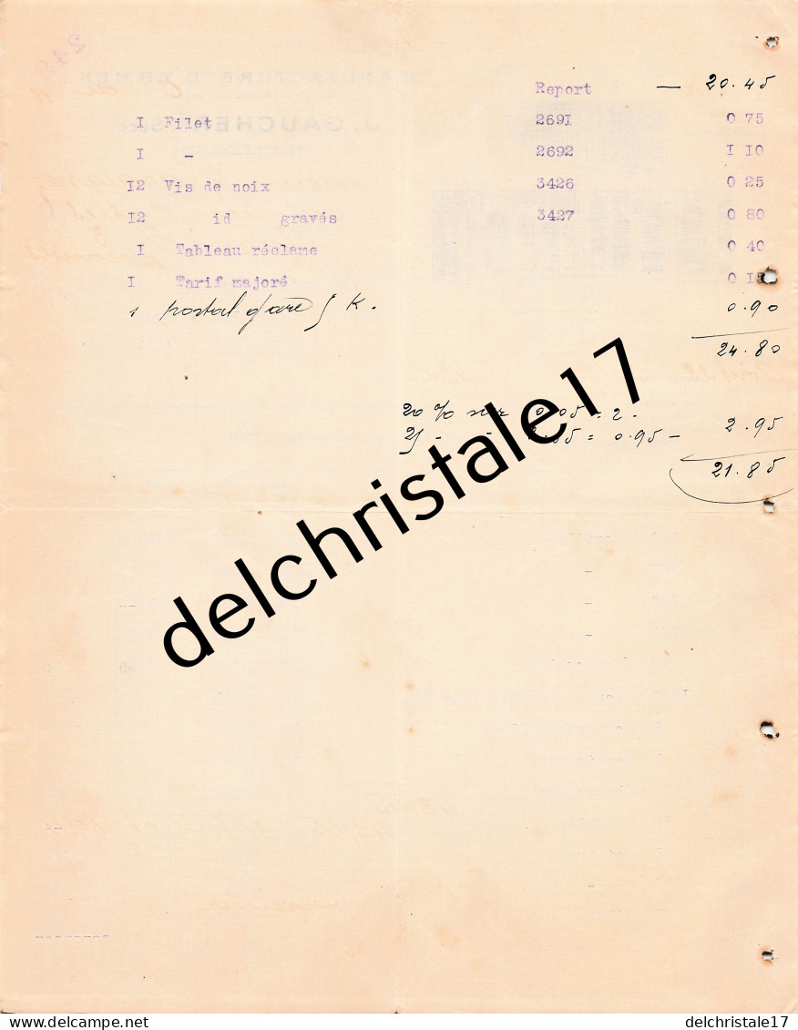 42 0508 SAINT ETIENNE LOIRE 1911 Manufactures D'Armes Gros Exportation J. GAUCHER Succ BERGERON Frères à LARAIGNEZ - 1900 – 1949