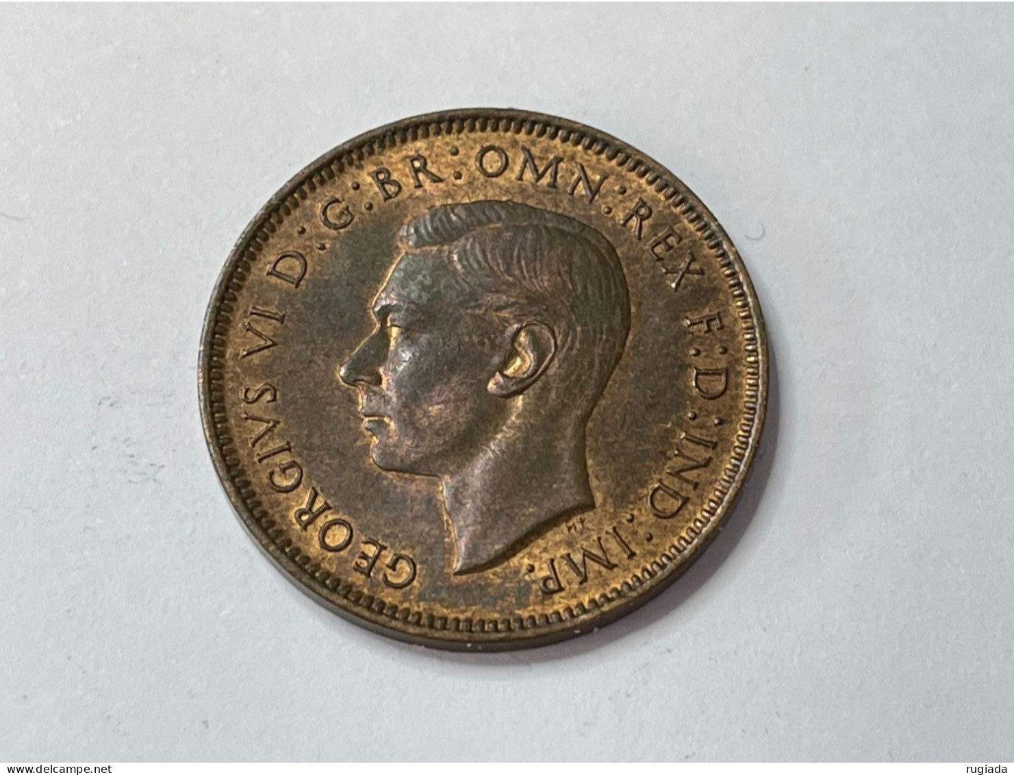 1946 Great Britain George VI Farthing Coin, AU About Unc, Some Lustre Remaining - B. 1 Farthing