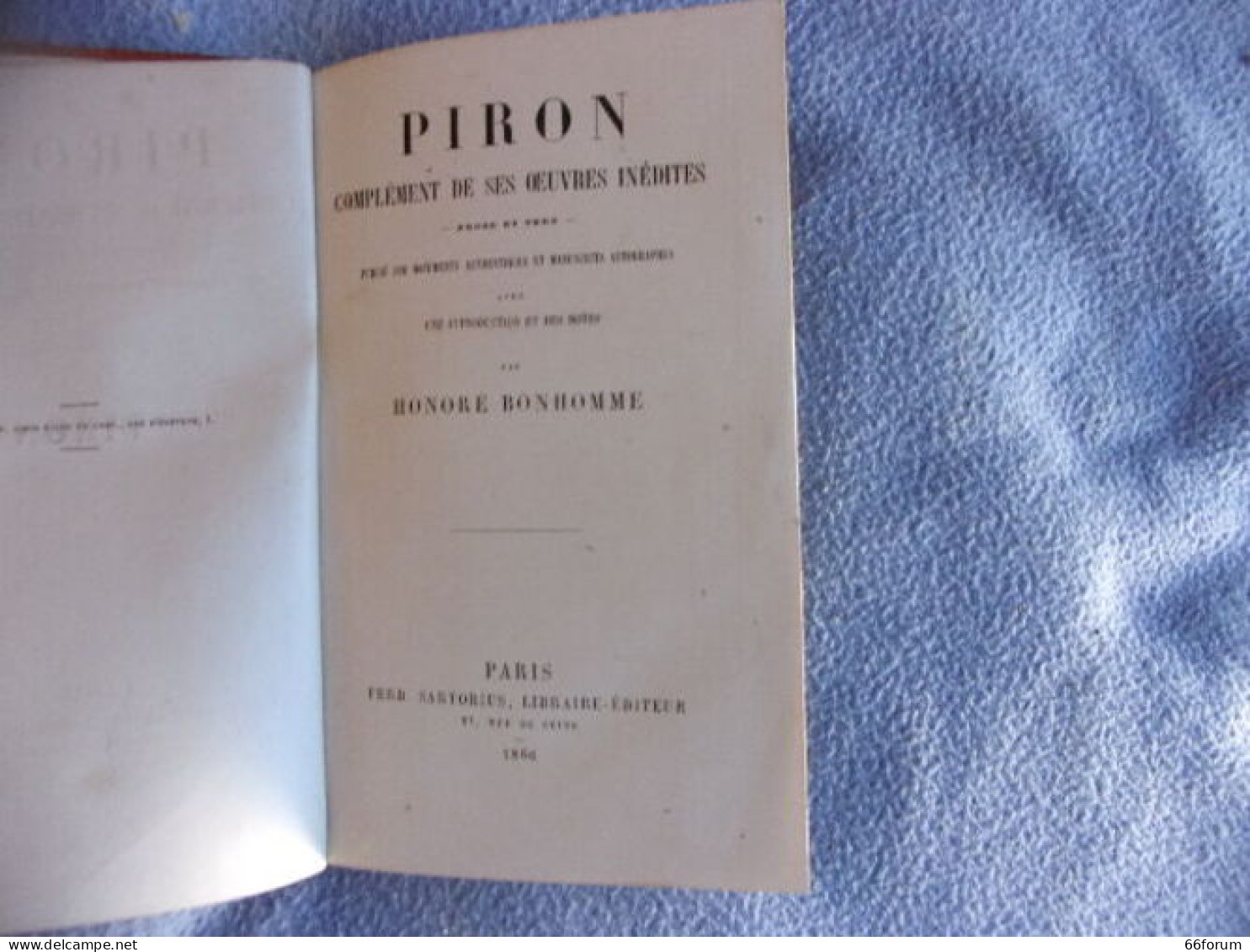 Piron Complément De Ses Oeuvres Inédites - 1701-1800