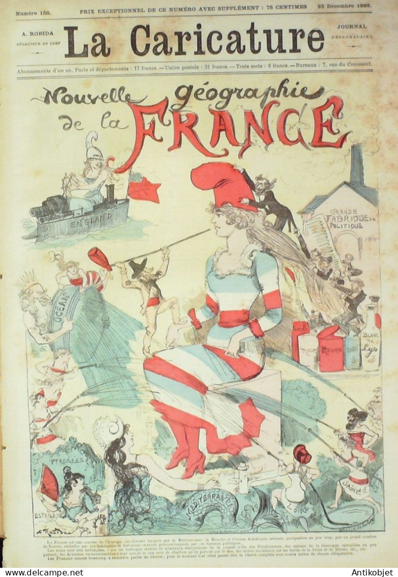 La Caricature 1882 N°156 Géographie De La France Barret Robida Vieilles Maisons - Revues Anciennes - Avant 1900