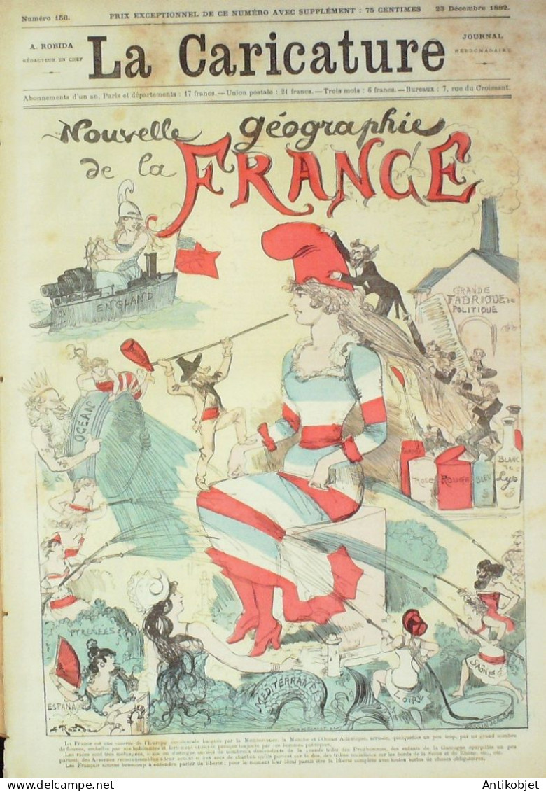 La Caricature 1882 N°156 Géographie De La France Barret Robida Vieilles Maisons - Zeitschriften - Vor 1900