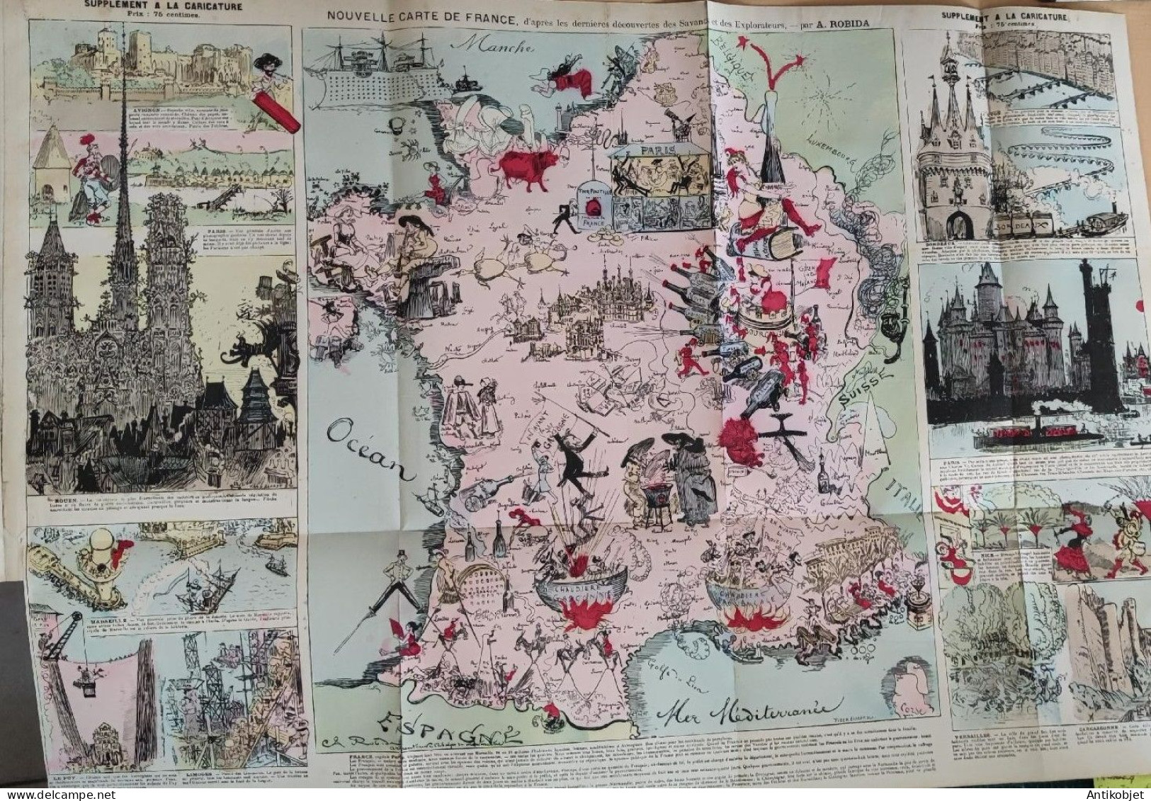 La Caricature 1882 N°156 Géographie De La France Barret Robida Vieilles Maisons - Revistas - Antes 1900