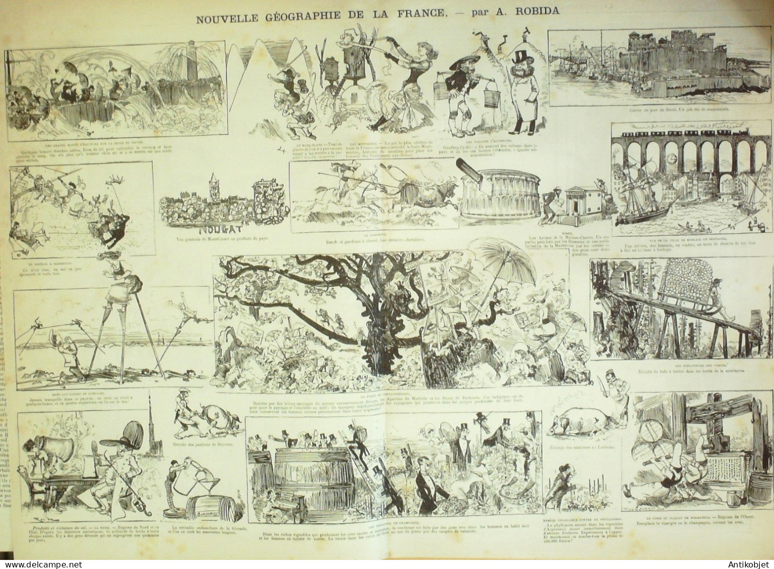 La Caricature 1882 N°156 Géographie De La France Barret Robida Vieilles Maisons - Tijdschriften - Voor 1900