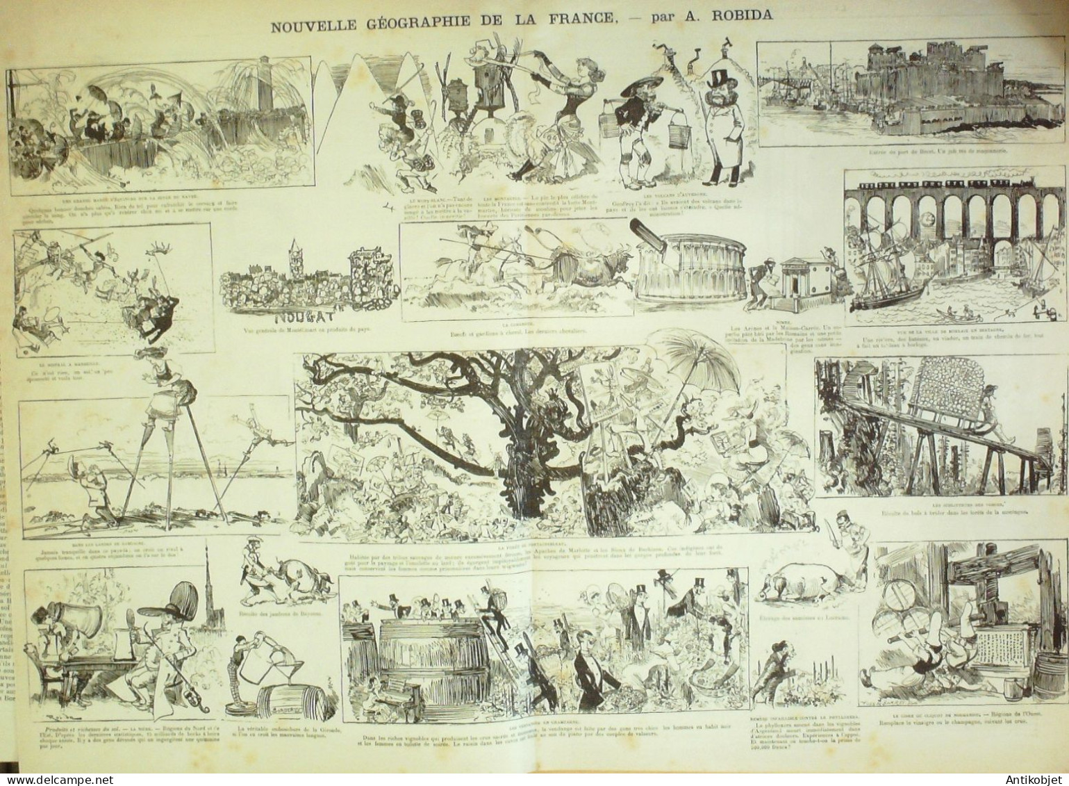 La Caricature 1882 N°156 Géographie De La France Barret Robida Vieilles Maisons - Magazines - Before 1900