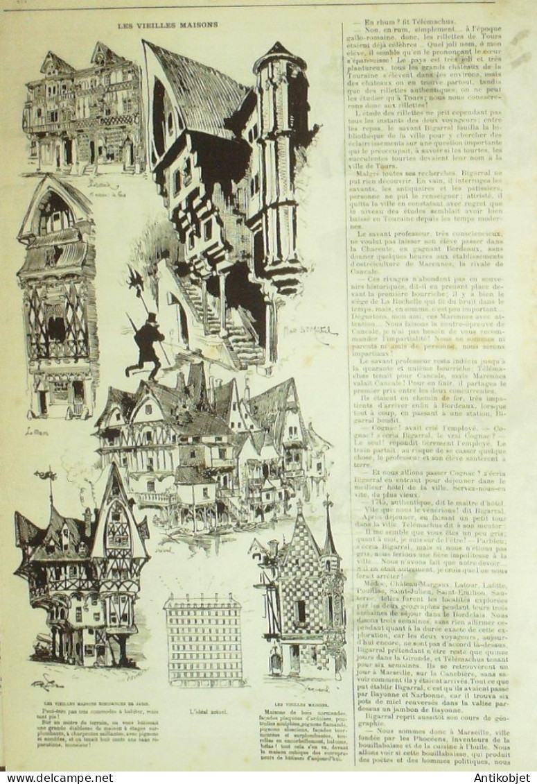 La Caricature 1882 N°156 Géographie De La France Barret Robida Vieilles Maisons - Tijdschriften - Voor 1900
