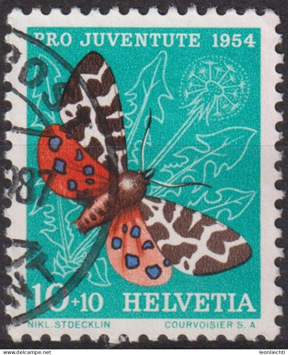 1954 Schweiz Pro Juventute ° Zum:CH J154,Yt:CH 554, Mi:CH 603, Brauner Bär, Schmetterling, Insekten - Oblitérés