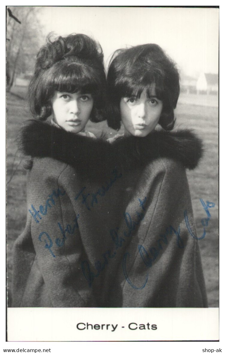 Y28988/ Sängerin Duo  Cherry - Cats Autogramm Autogrammkarte  60/70er   - Autographes