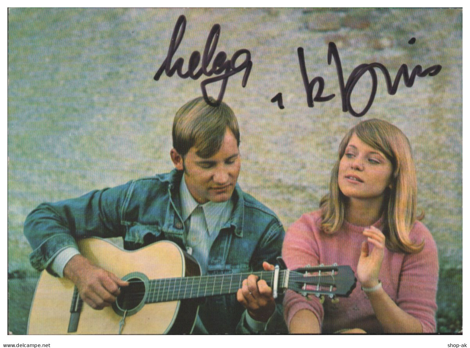 Y28989/  Duo  Helga Und Klaus  Autogramm Autogrammkarte   60/70er  - Autografi