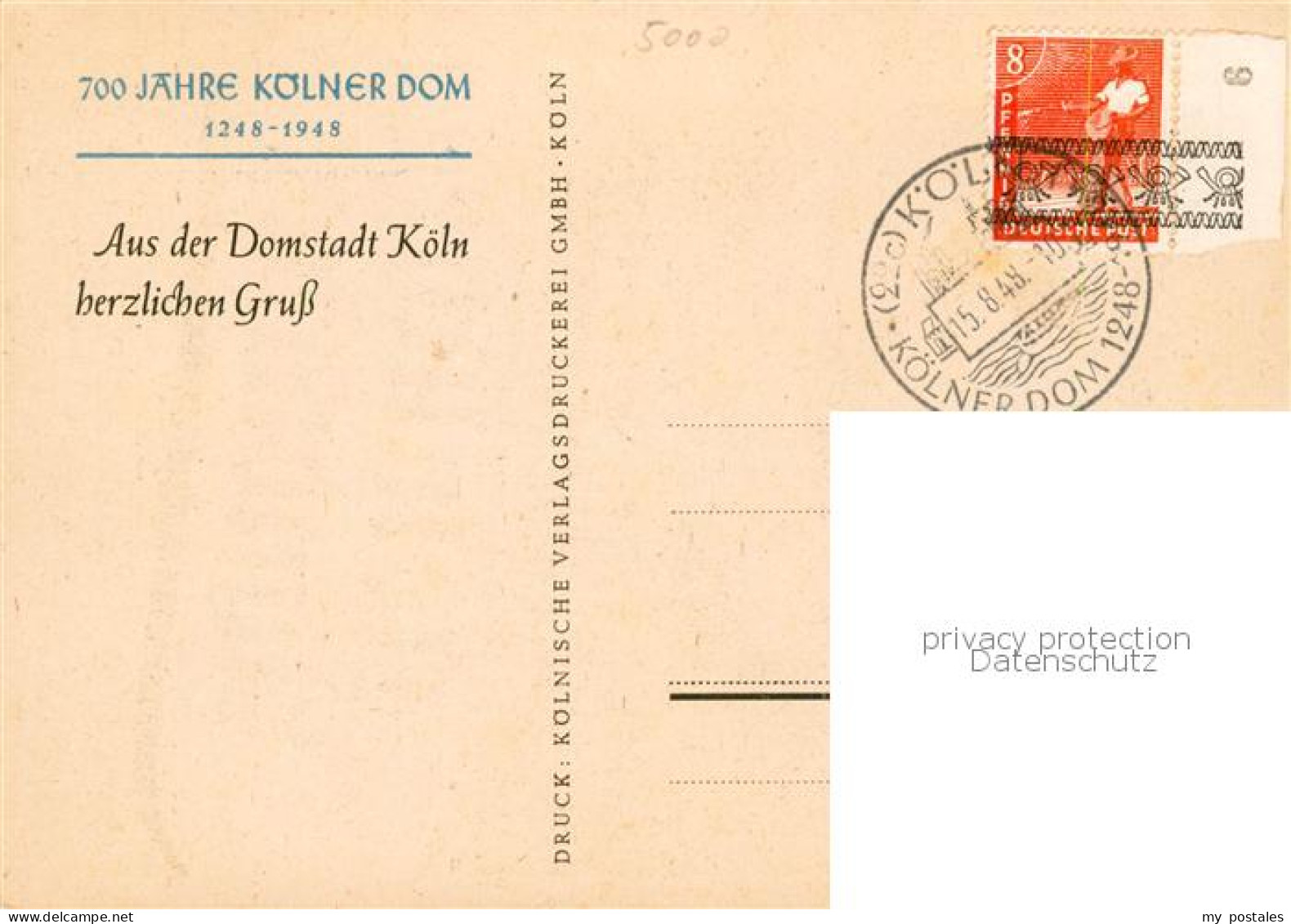 73853432 Koeln  Rhein Brieftaube Werbung Koelnische Rundschau 700 Jahre Koelner  - Koeln