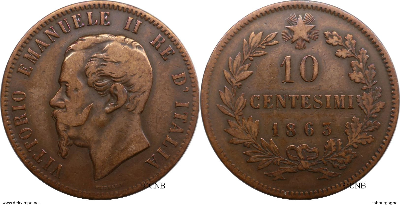 Italie - Royaume - Victor-Emmanuel II - 10 Centesimi 1863 - TB/VF30 - Mon6260 - 1861-1878 : Victor Emmanuel II.