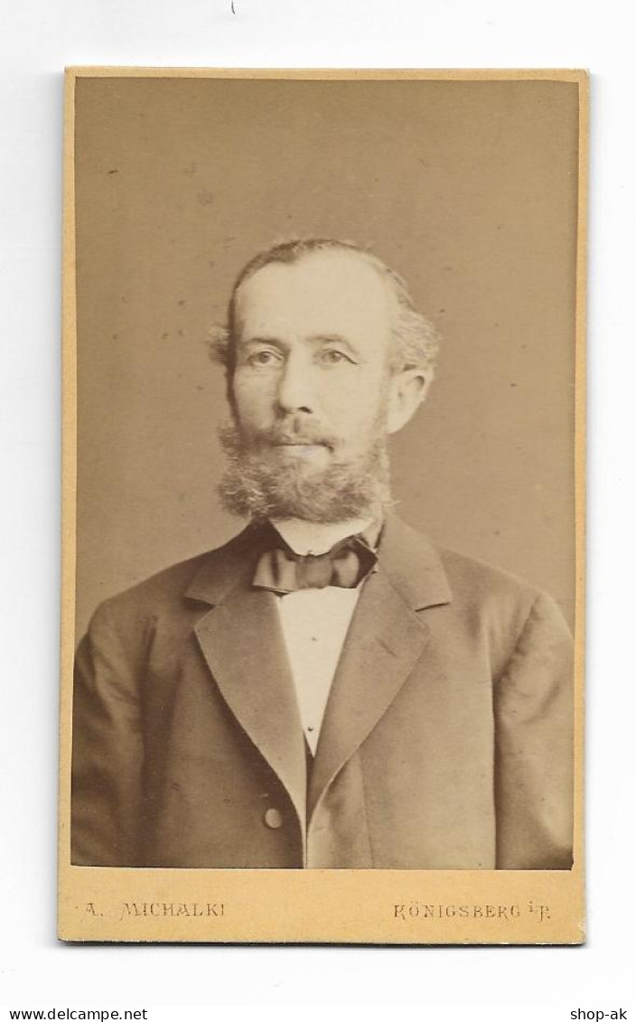 Y28947/ CDV Foto Mann Mit Bart, Atelier Michalki, Königsberg Ostpreußen Ca.1890 - Otros & Sin Clasificación