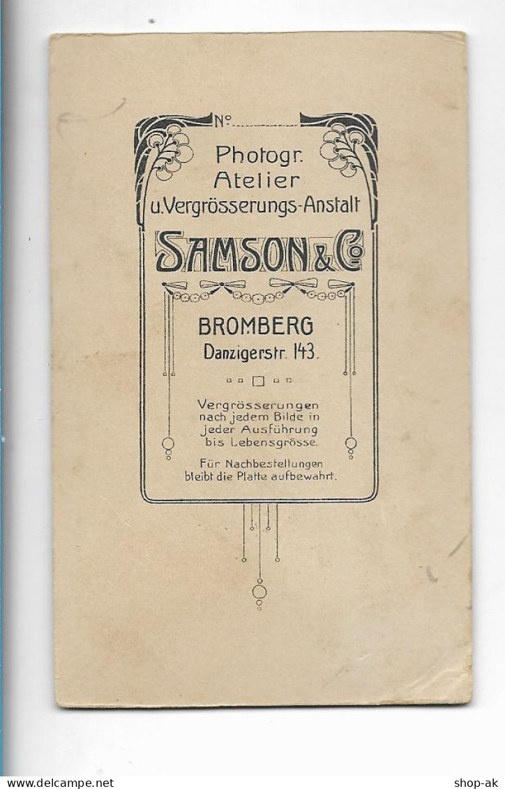 Y28936/ CDV Foto Mädchen Mit Reif. Samson & Co. Bromberg Westpreußen Ca.1900 - Otros & Sin Clasificación