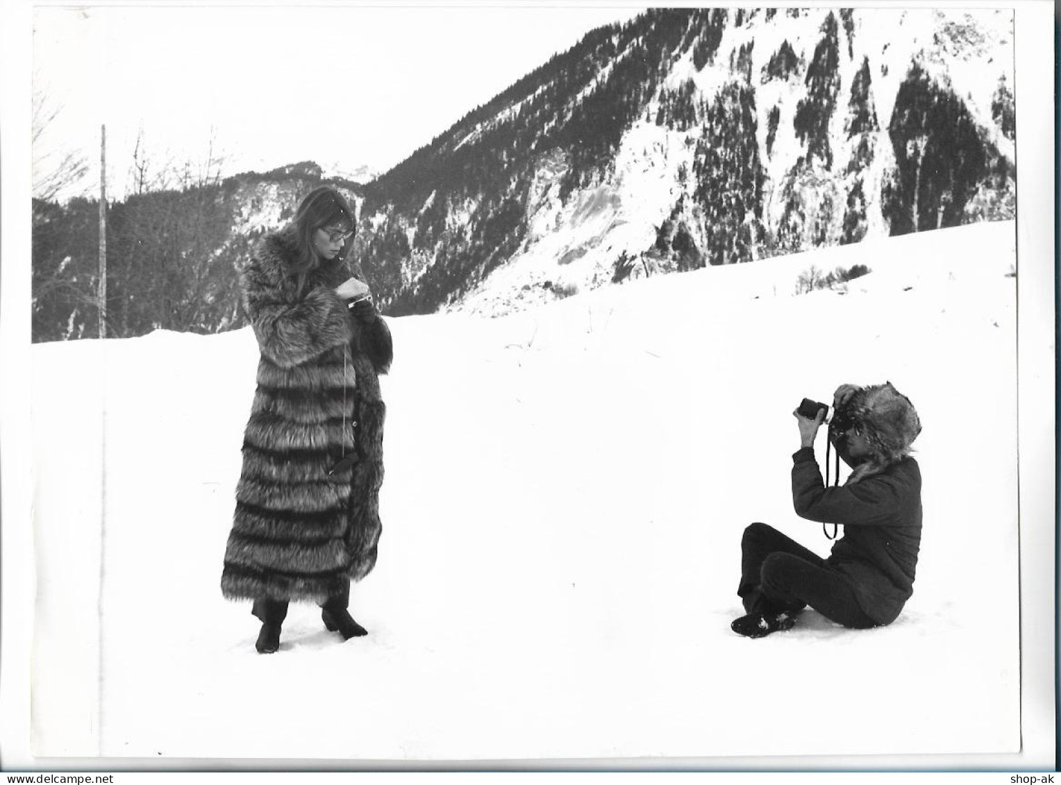 C6221/ Francoise Hardy Im Pelzmantel Pressefoto Foto 27 X 21 Cm 1970 - Autres & Non Classés