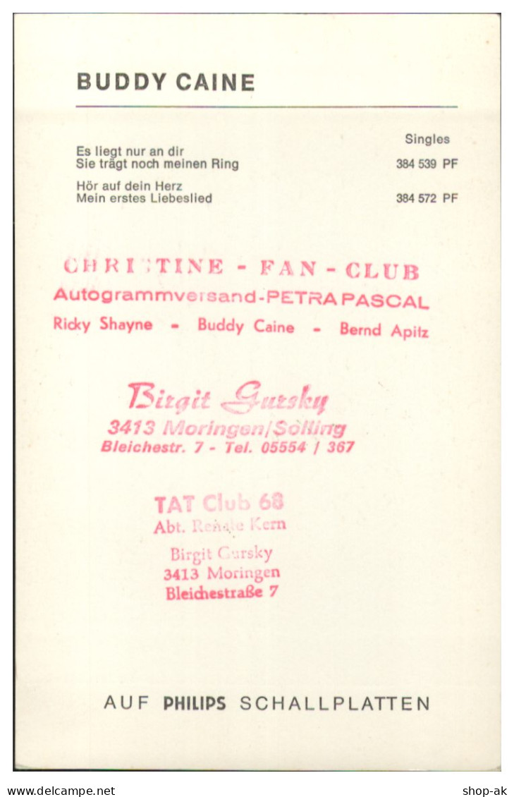 V6125/ Buddy Caine Autogramm Autogrammkarte 60er Jahre - Autógrafos