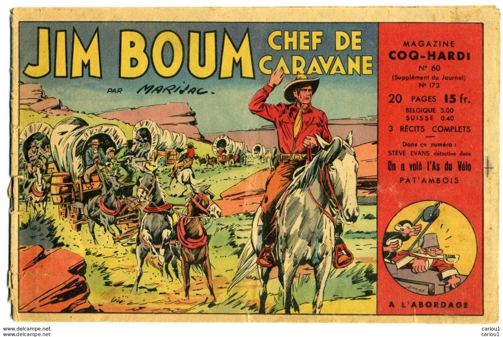 C1  Magazine Coq Hardi # 60 JIM BOUM Chef De Caravane MARIJAC Golden Arrow 1949 PORT INCLUS France - Kleine Formaat