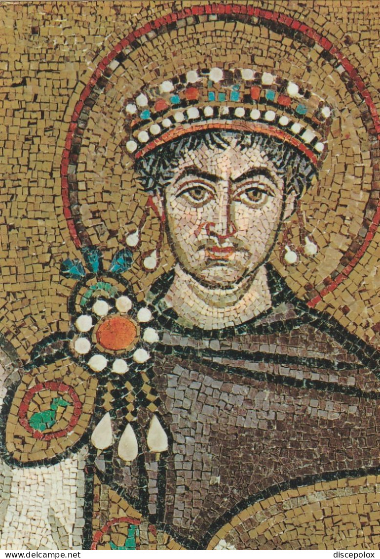 AD87 Ravenna - Basilica Di San Vitale - Busto Dell'Imperatore Giustiniano Mosaico Mosaique Mosaic Mosaik / Non Viaggiata - Ravenna