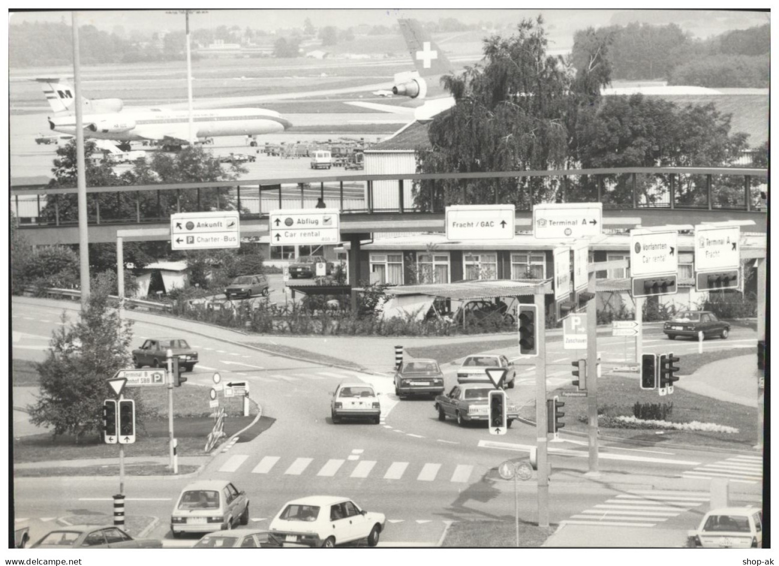 C5585/ Flughafen Zürich  Foto 21 X 15 Cm 70er Jahre - Otros & Sin Clasificación