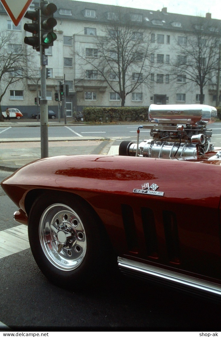 Dia0254/ 8 X DIA Foto Chevrolet Corvette Stingray Bj.1966 Hot Rod-Version - Cars