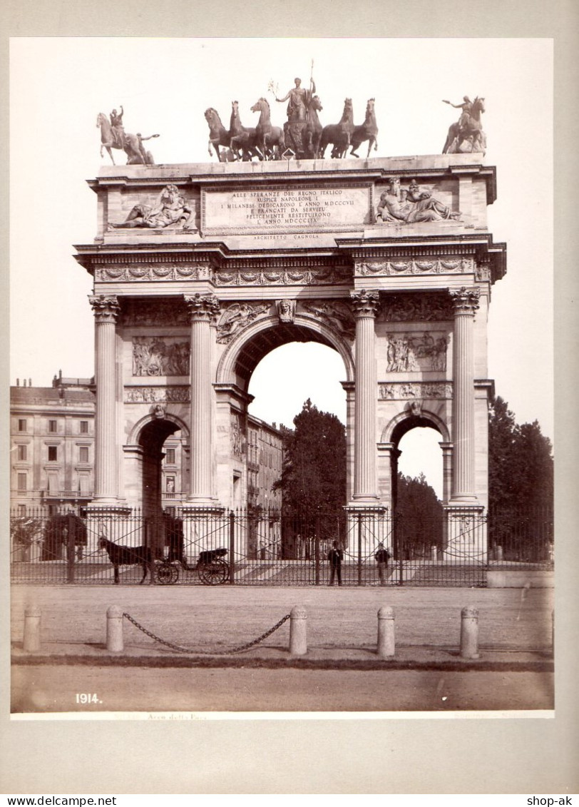 C2776/ Milano Arco Della Parc  Italien Foto Fotograf Sommer, 25 X 20 Cm Ca.1880 - Unclassified