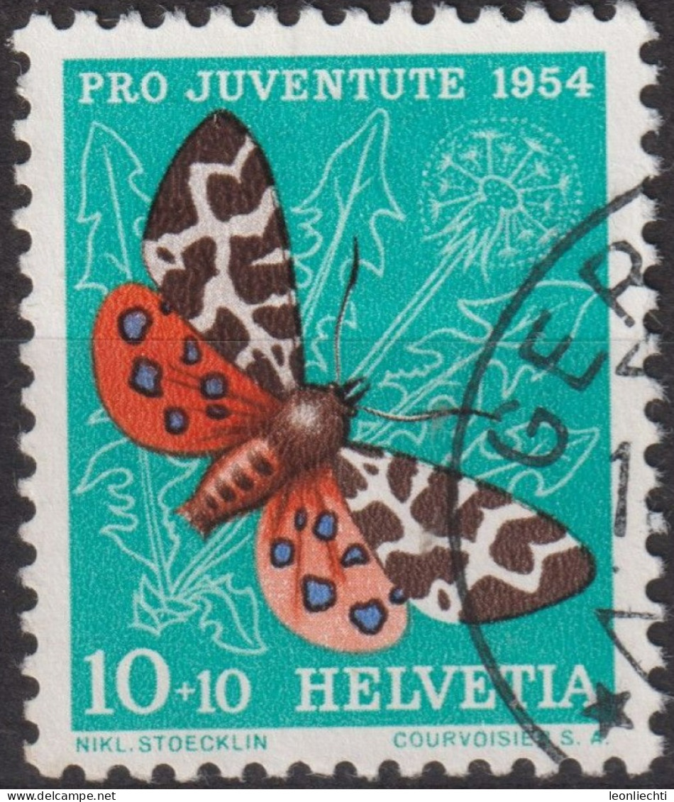 1954 Schweiz Pro Juventute ° Zum:CH J154,Yt:CH 554, Mi:CH 603, Brauner Bär, Schmetterling, Insekten - Gebraucht