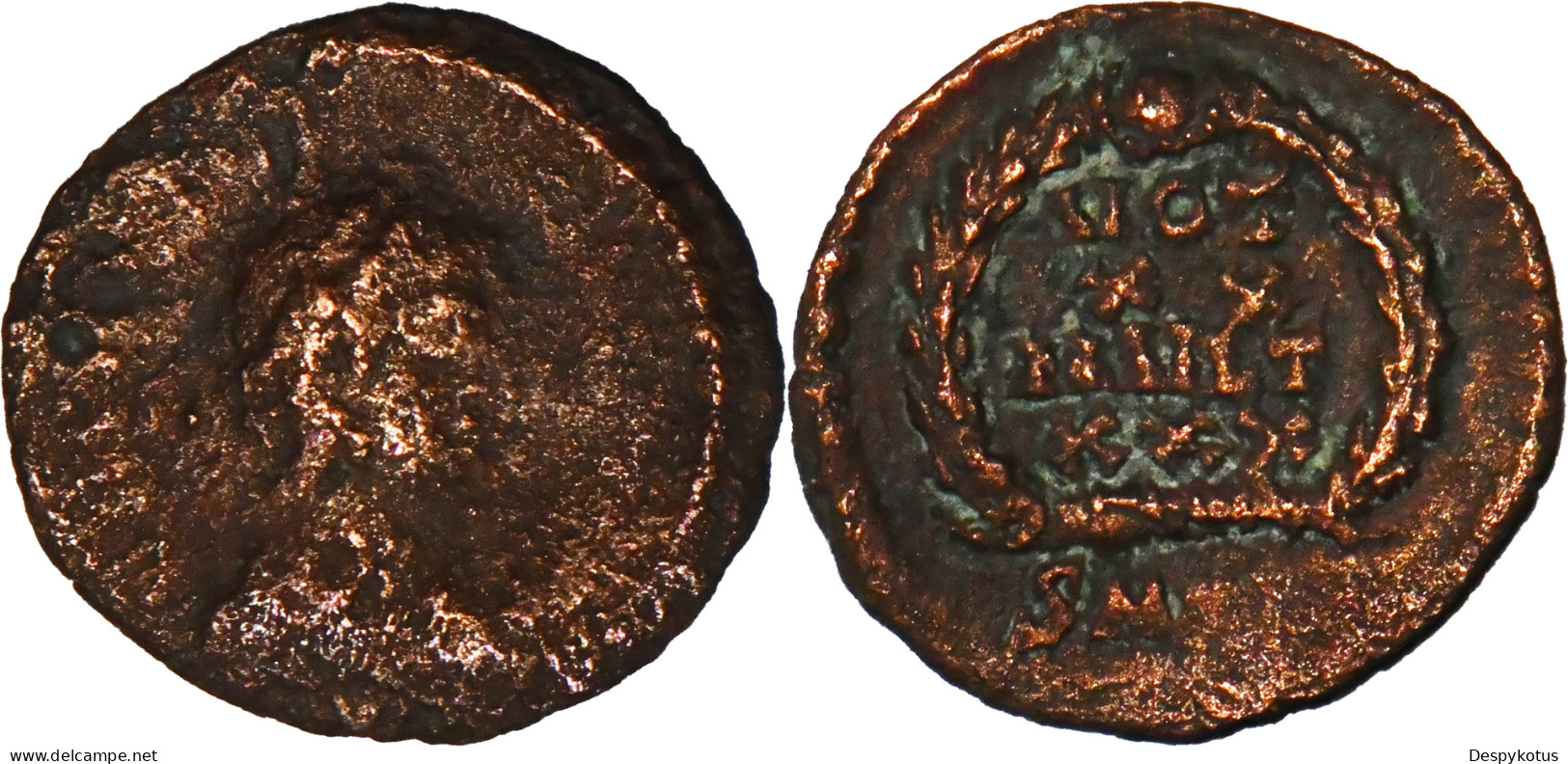 ROME - Nummus AE4 - Théodose ? - VOT XX MVLT XXX - SM??? - 19-143 - The End Of Empire (363 AD To 476 AD)