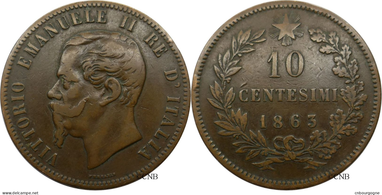 Italie - Royaume - Victor-Emmanuel II - 10 Centesimi 1863 - TB+/VF35 - Mon5964 - 1861-1878 : Vittoro Emanuele II