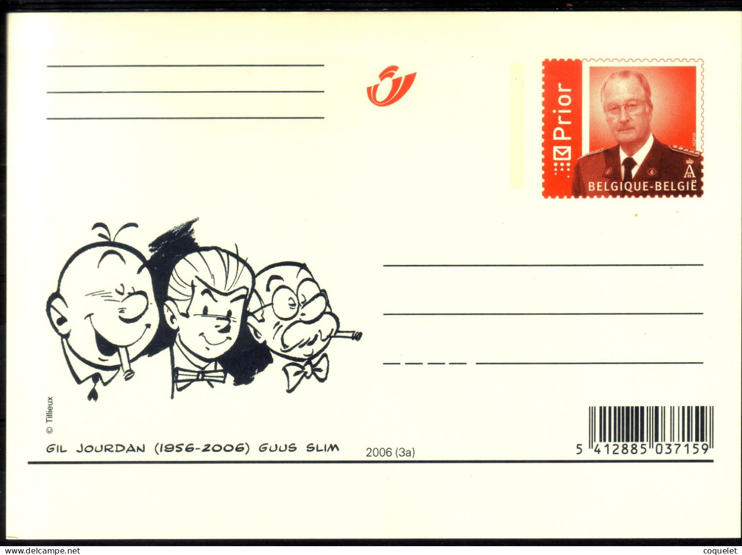 Belgique -entiers Postaux -cartes Illustrées N°101/1 #GIL JOURDAN 50 Ans #( PRIOR  Sans Indication De Valeur- A ) - Bandes Dessinées