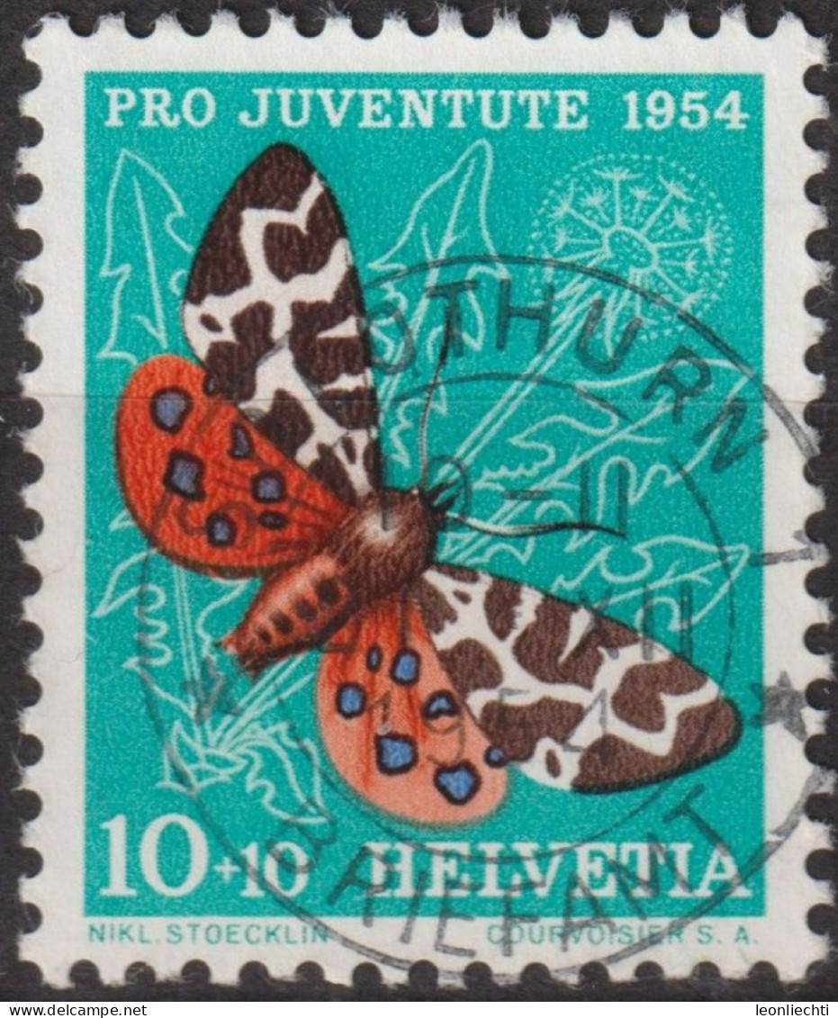 1954 Schweiz Pro Juventute ° Zum:CH J154,Yt:CH 554, Mi:CH 603, Brauner Bär, Schmetterling, Insekten - Gebraucht