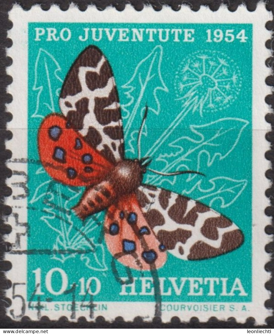 1954 Schweiz Pro Juventute ° Zum:CH J154,Yt:CH 554, Mi:CH 603, Brauner Bär, Schmetterling, Insekten - Used Stamps