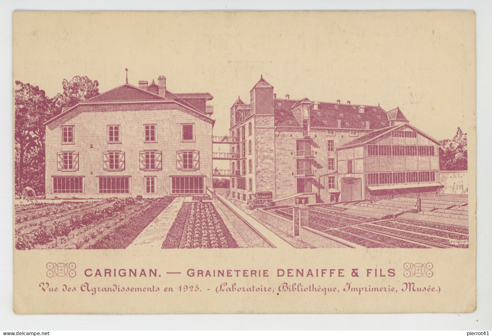 CARIGNAN - Carte De Correspondance De LA GRAINETERIE DENAIFFE & FILS Avec Vue Des Agrandissements De 1925 écrite En 1929 - Autres & Non Classés