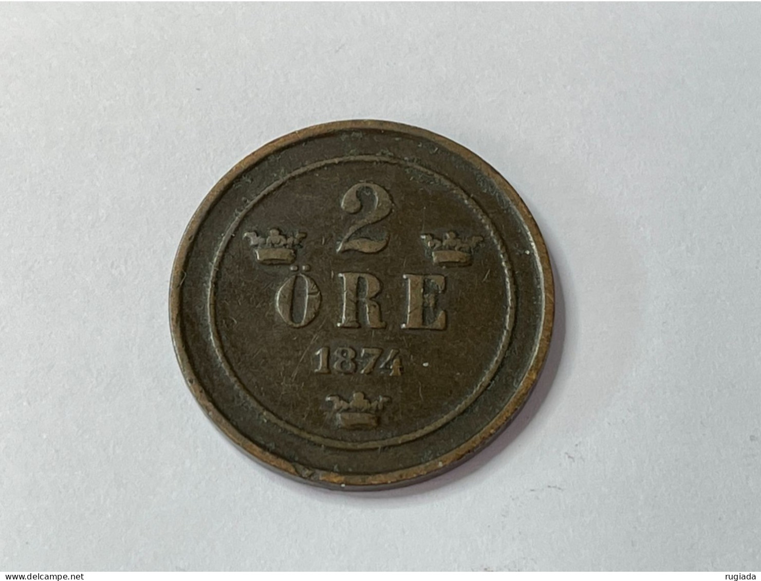 1874 Sweden Two 2 Ore, XF Extremely Fine - Svezia