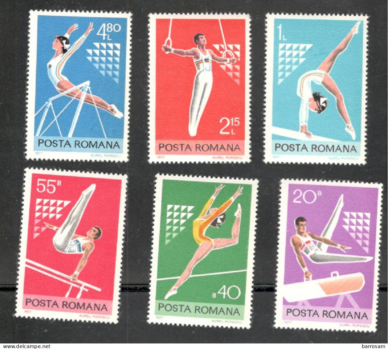 ROMANIA.....1977:Michel 3467-72mnh** SPORTS - Unused Stamps