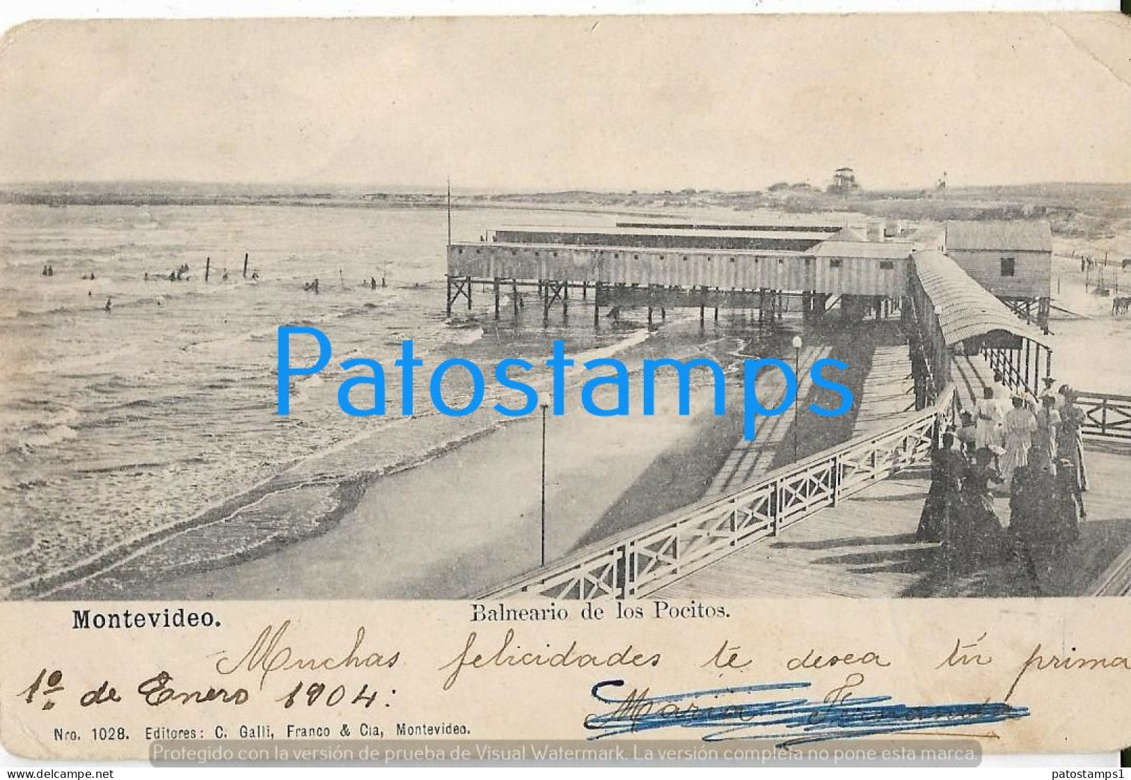 227705 URUGUAY MONTEVIDEO BALNEARIO DE LOS POCITOS BREAK POSTAL POSTCARD - Uruguay