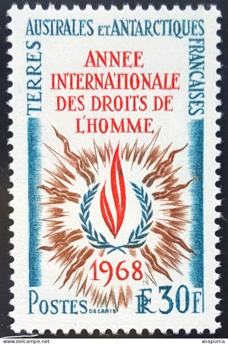 TIMBRE TAAF N° 27 Année Internationale Des Droits De L'Homme - Unused Stamps