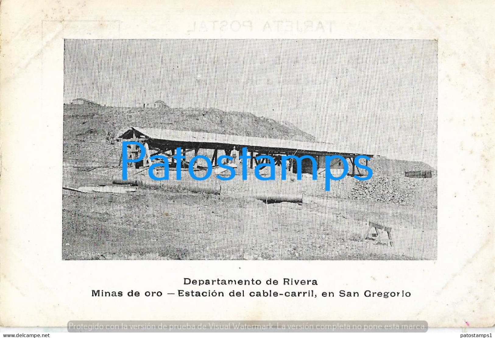 227707 URUGUAY DTO RIVERA MINAS DE ORO ESTACION DEL CABLE  CARRIL EN SAN GREGORIO  POSTAL POSTCARD - Uruguay